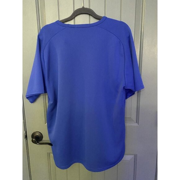 VTG NIKE SPHERE Pullover Shirt Men Large Blue Stretch Short Sleeve Active - Picture 6 of 9